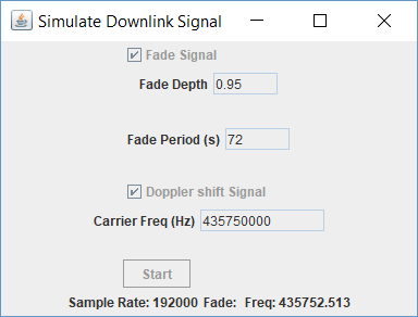 SimSat settings screen